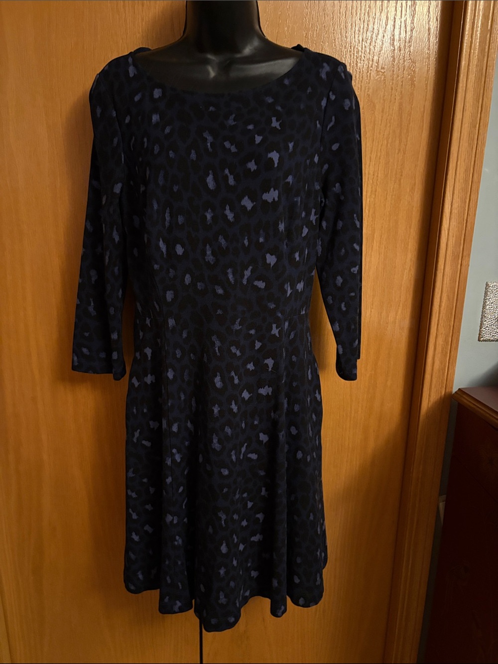 Women's kate spade Navy Blue Leopard Print A-Line Dress